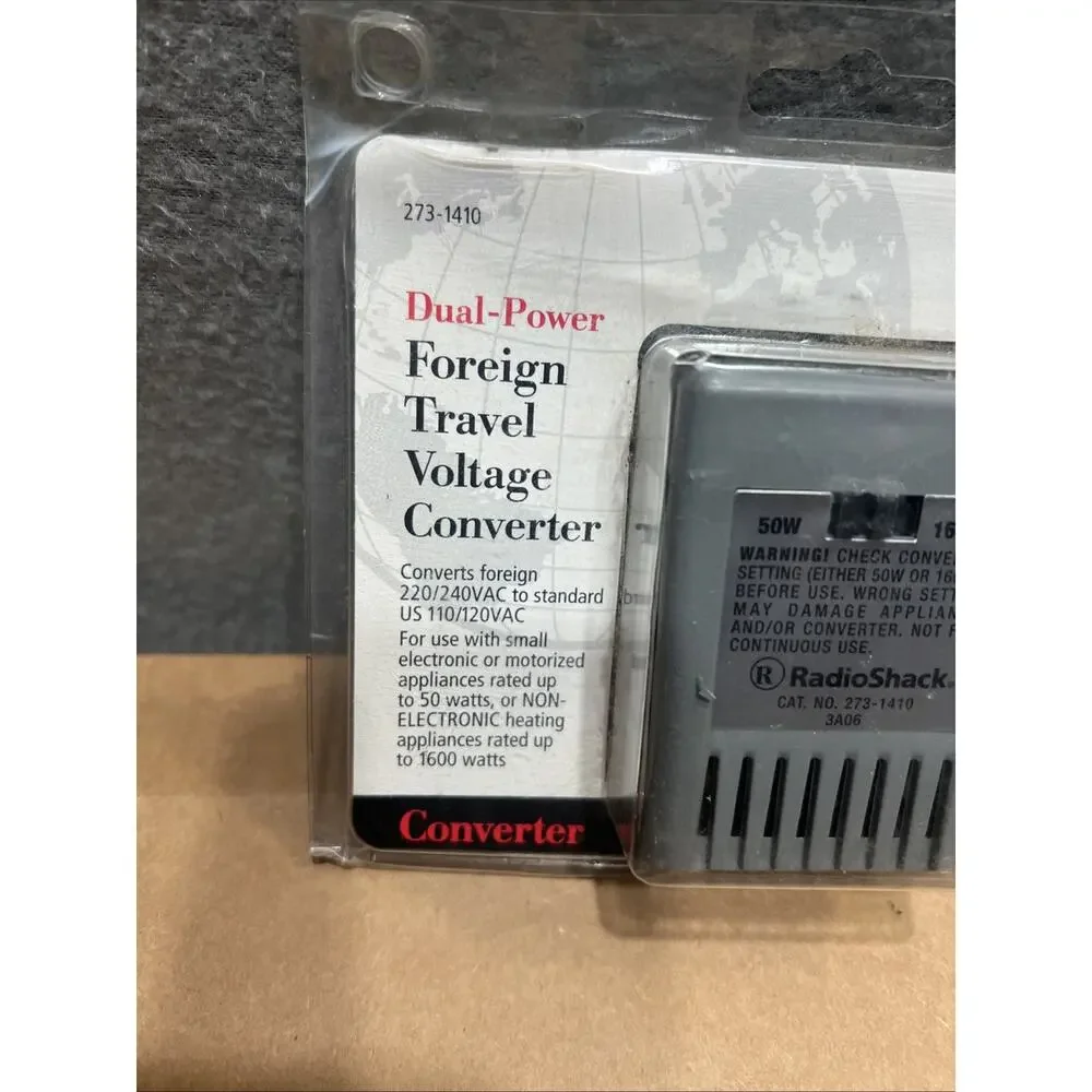 Radio Shack: Dual Power Foreign Travel Voltage Converter 220V to 110V- 50W/1600W
